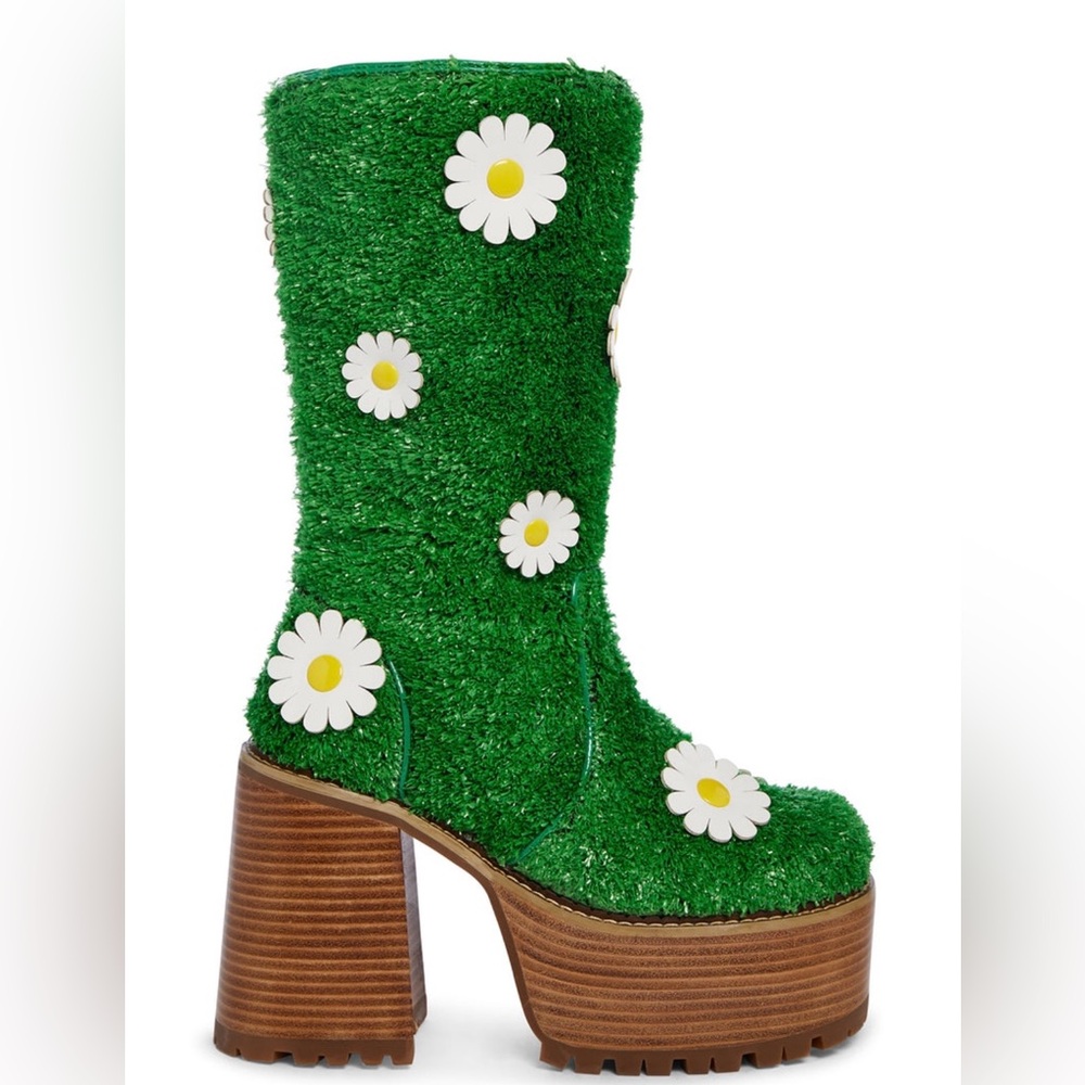DOLLS KILL ALWAYS GREENER PLATFORM BOOTS SZ 9 Delia